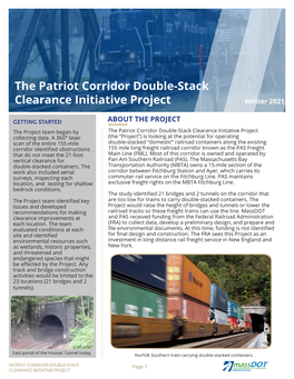 The Patriot Corridor Double-Stack Clearance Initiative Project Fall