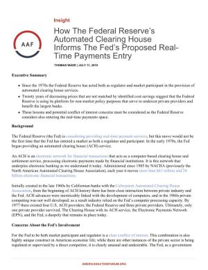 How the Federal Reserve's Automated Clearing House Informs