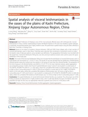 Spatial Analysis of Visceral Leishmaniasis in the Oases of the Plains of Kashi Prefecture, Xinjiang Uygur Autonomous Region