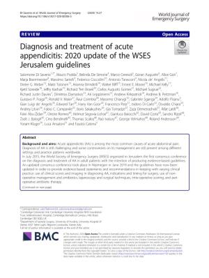 Diagnosis and Treatment of Acute Appendicitis