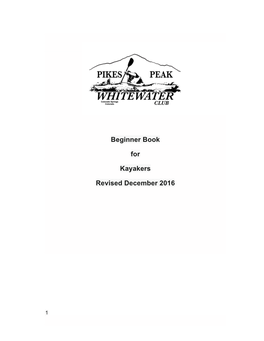 Beginner Book for Kayakers Revised December 2016