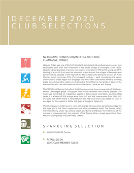 December 2020 Club Selections