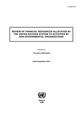 Review of Financial Resources Allocated by the United Nations System to Activities by Non-Governmental Organizations