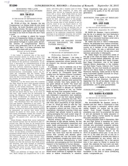 CONGRESSIONAL RECORD— Extensions of Remarks E1290 HON