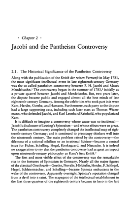 Jacobi and the Pantheism Controversy