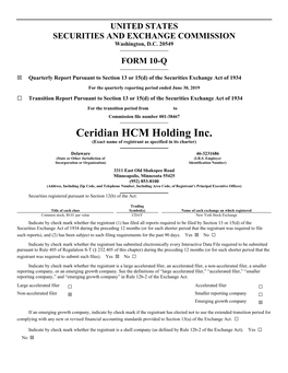 Ceridian HCM Holding Inc. (Exact Name of Registrant As Specified in Its Charter)