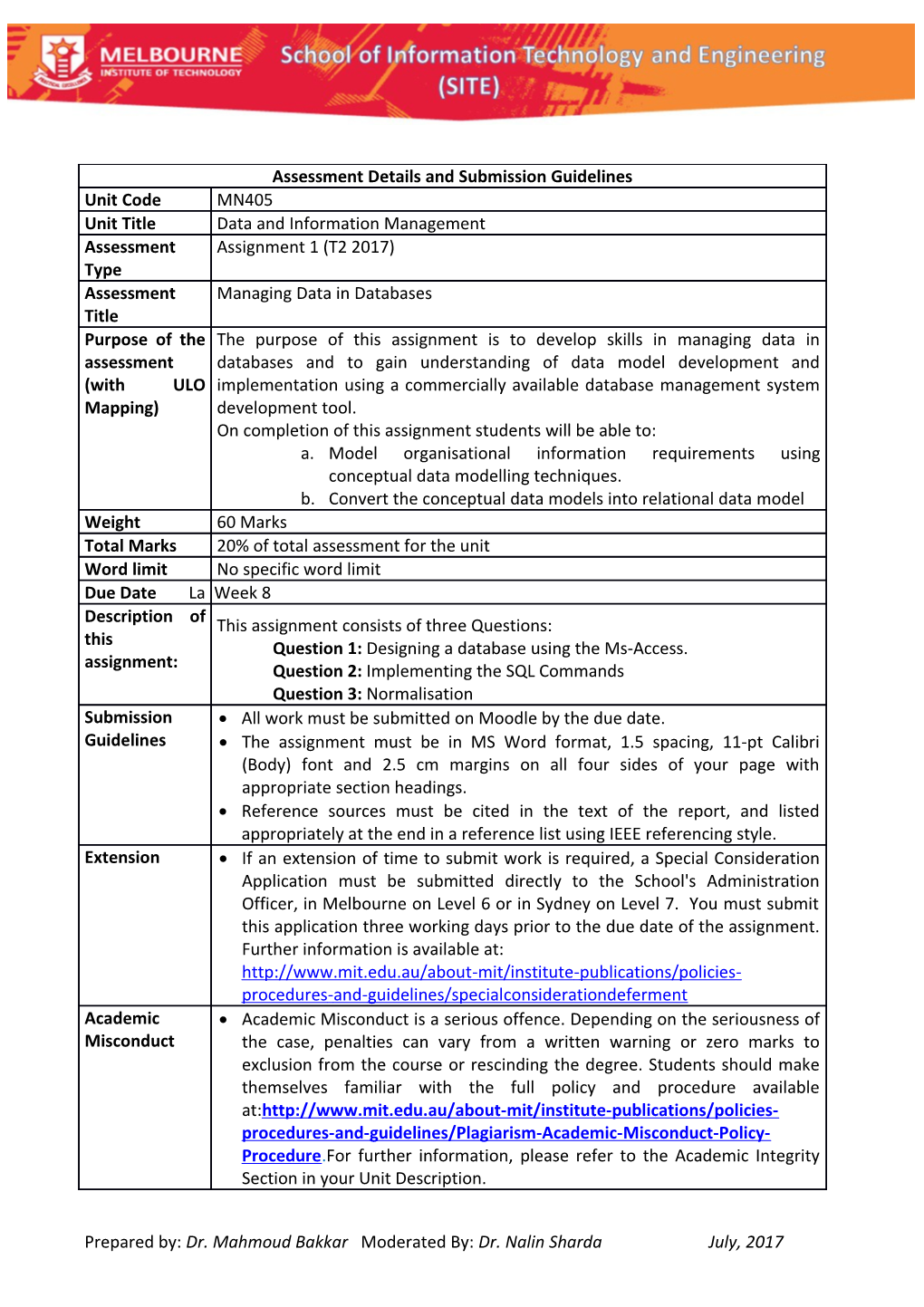 Mn405data and Information Management Page 3