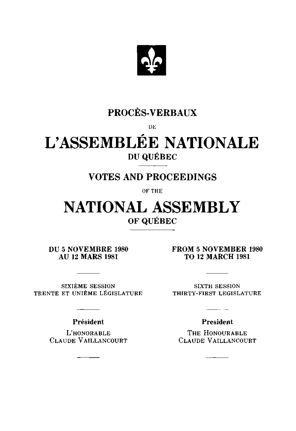 L'assemblée Nationale Du Québec