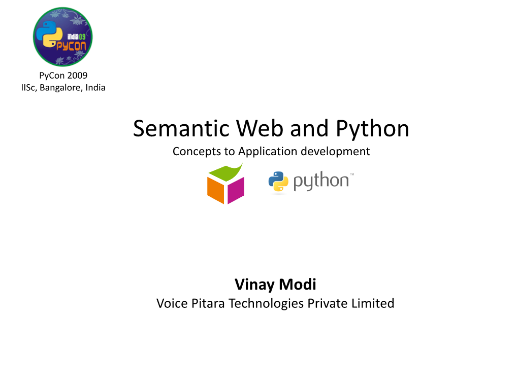 Semantic Web and Python Concepts to Application Development