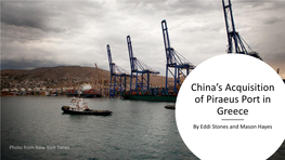 China's Acquisition of Piraeus Port in Greece