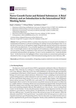 Nerve Growth Factor and Related Substances: a Brief History and an Introduction to the International NGF Meeting Series