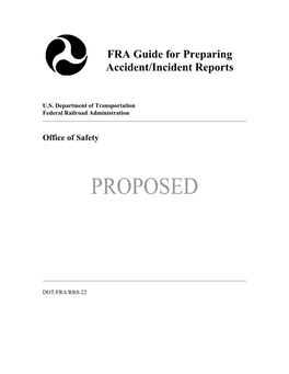 FRA Guide for Preparing Accident/Incident Reports