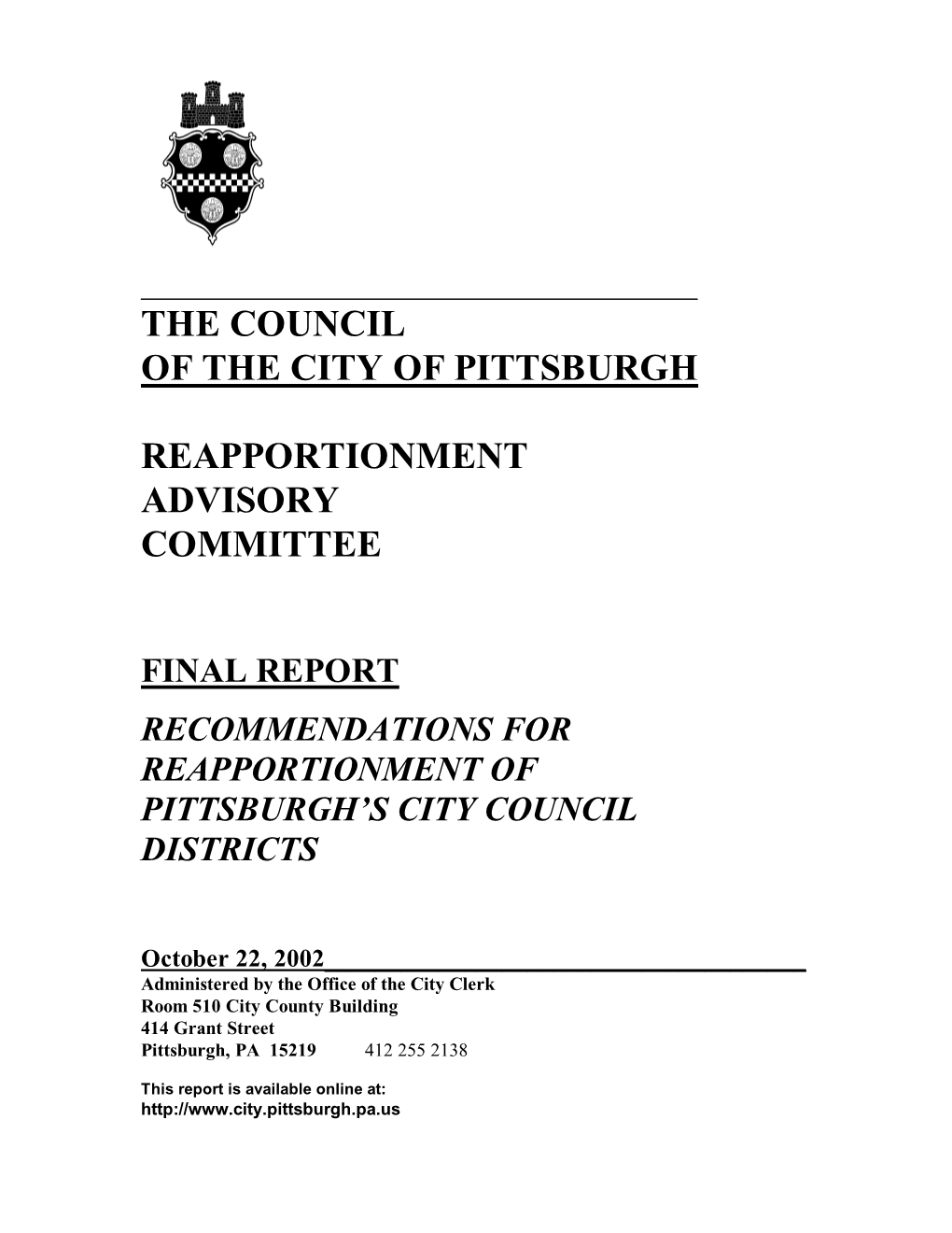 The Council of the City of Pittsburgh