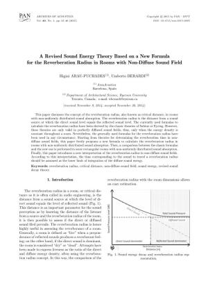 A Revised Sound Energy Theory Based on a New Formula for the Reverberation Radius in Rooms with Non-Diﬀuse Sound Field