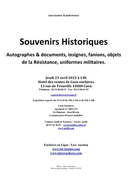 Souvenirs Historiques Autographes & Documents, Insignes, Fanions, Objets De La Résistance, Uniformes Militaires