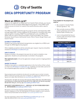Orca Opportunity Program