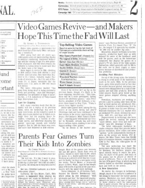 Article Video Games Revive