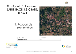 Plan Local D'urbanisme SAINT-HAON-LE-CHATEL (Loire) 1. Rapport De Présentation