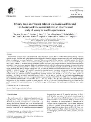 An Observational Study of Young to Middle-Aged Women Charlotte Atkinson A, Heather E