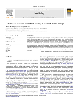 2010-Global Water Crisis and Food Security