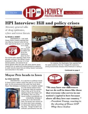 HPI Interview: Hill and Policy Crises Attorney General Talks of Drug Epidemics, Cyber and Terror Threats by BRIAN A
