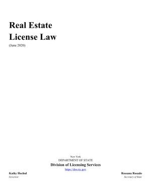 Real Estate License Law (June 2020)