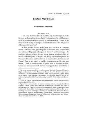 Keynes and Coase