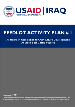 Feedlot Activity Plan # 1