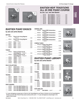 BASTIEN PIANO BASICS GENERAL MIDI ��� MIDI200 General MIDI Orchestrations by Jane and James Bastien — Primer