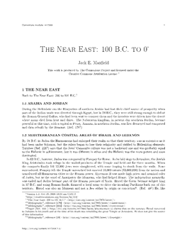 The Near East: 100 B.C. to 0∗
