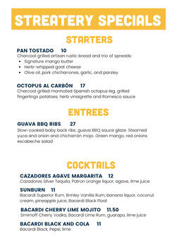 Cuba Libre Menu