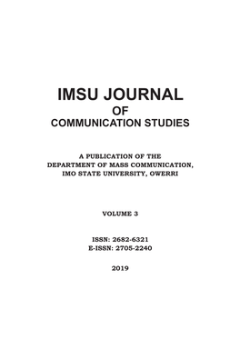 IMSU JOURNAL of COMMUNI VOL, 3.Cdr