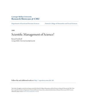 Scientific Management of Science?