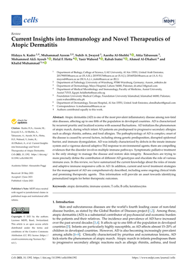 Current Insights Into Immunology and Novel Therapeutics of Atopic Dermatitis
