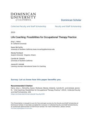 Life Coaching: Possibilities for Occupational Therapy Practice