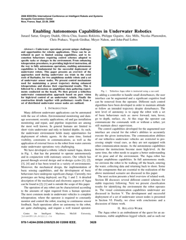 Enabling Autonomous Capabilities in Underwater Robotics