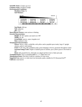 Northern Catalpa Environmental Conditions: Hardiness Zone: 4A Soil Moisture