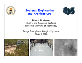 Systems Engineering and Architecture