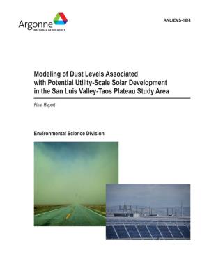 San Luis Valley Dust Report
