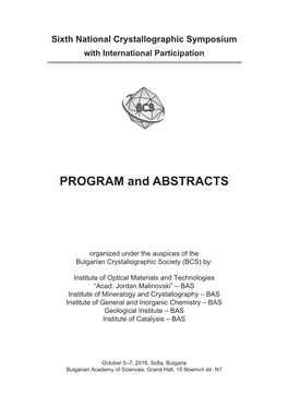 PROGRAM and ABSTRACTS