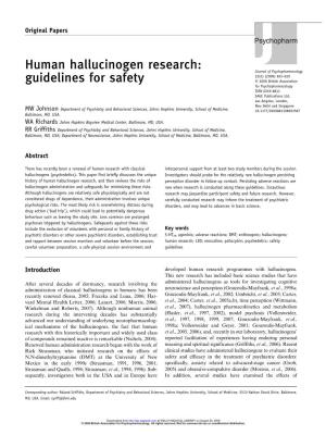 Human Hallucinogen Research