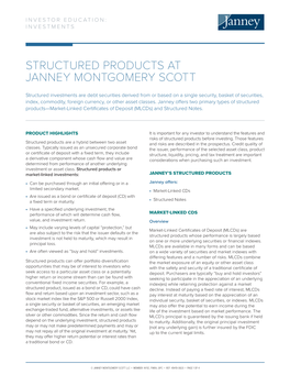 Structured Products at Janney Montgomery Scott