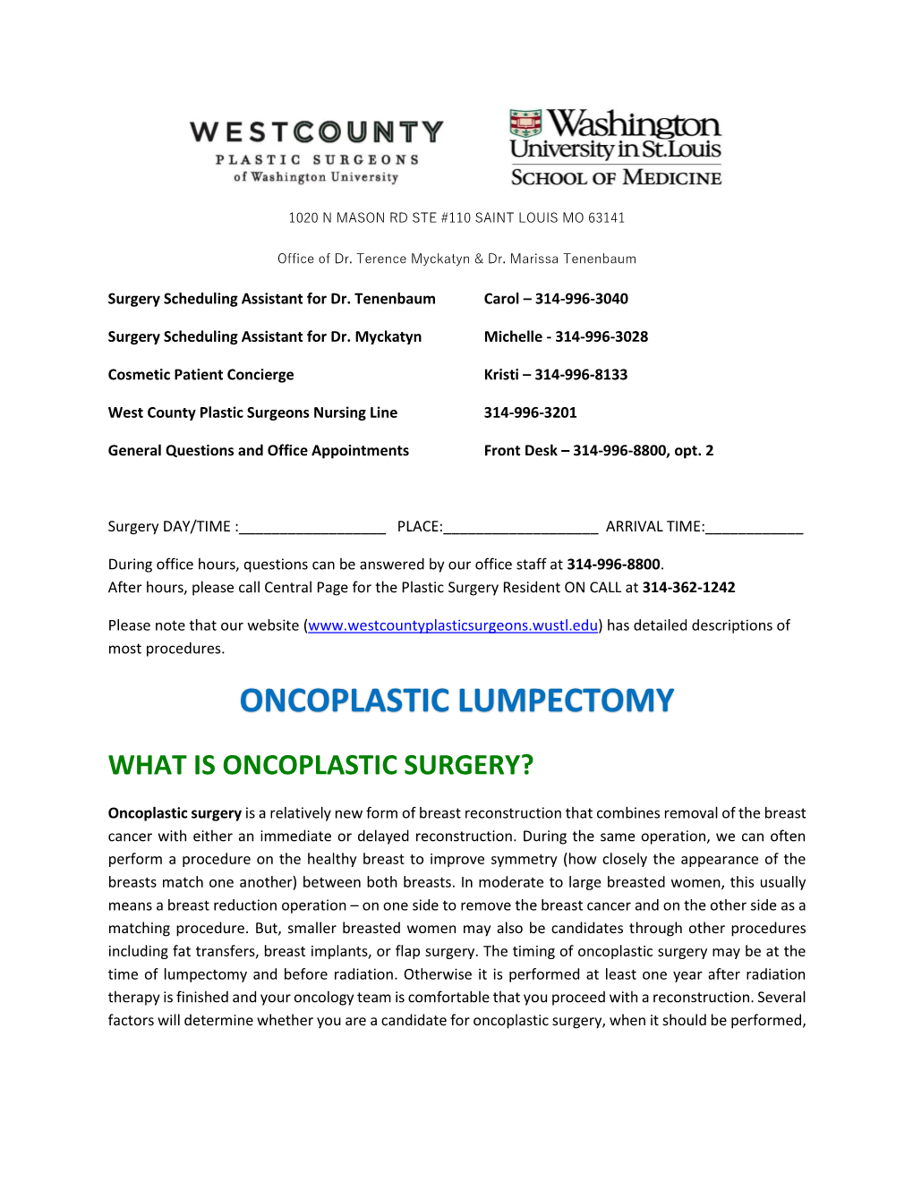 Oncoplastic Lumpectomy