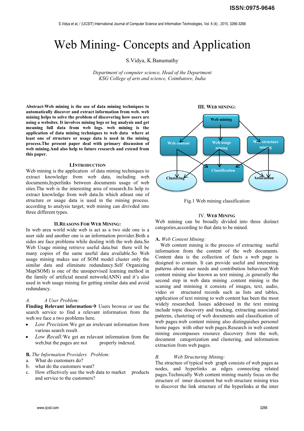 Web Mining- Concepts and Application