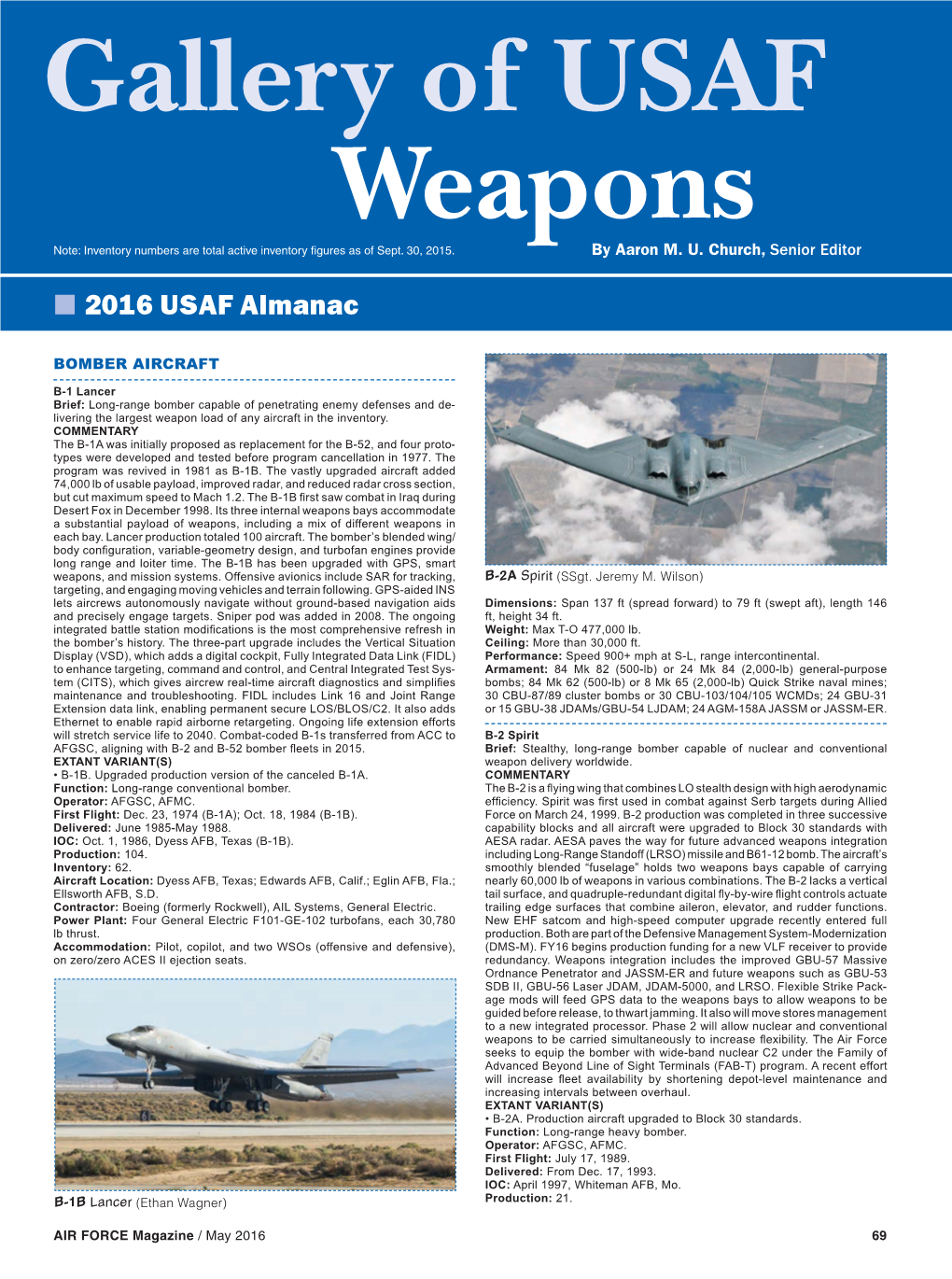 Gallery of USAF Weapons Note: Inventory Numbers Are Total Active Inventory Figures As of Sept