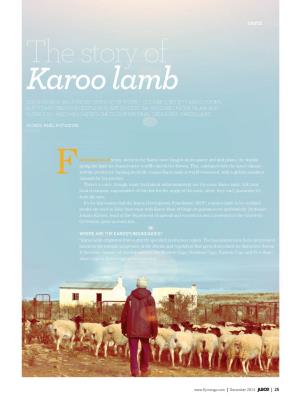 The Story of Karoo Lamb South Africa Has a Proud Tapestry of People, Cultures, Beliefs and Customs