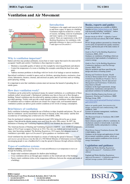 Ventilation and Air Movement