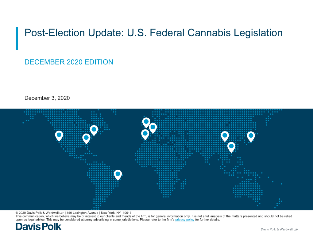 Post-Election Update: U.S. Federal Cannabis Legislation