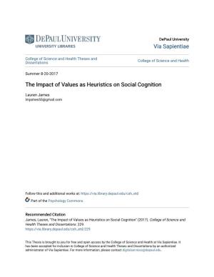 The Impact of Values As Heuristics on Social Cognition