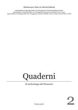 Quaderni Di Archeologia Del Piemonte